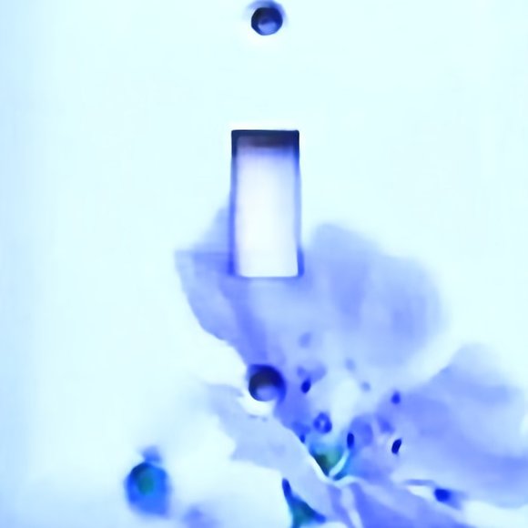 Flower Dark Blue Double Light Switch Cover N Plate - Picture 2 of 2